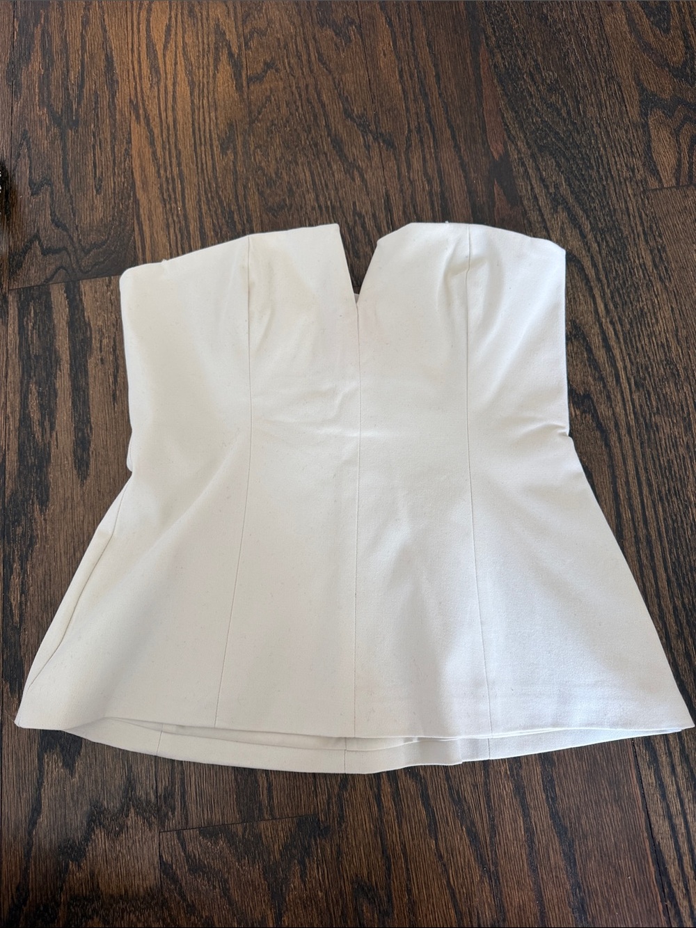 Zara Strapless White Peplum Top